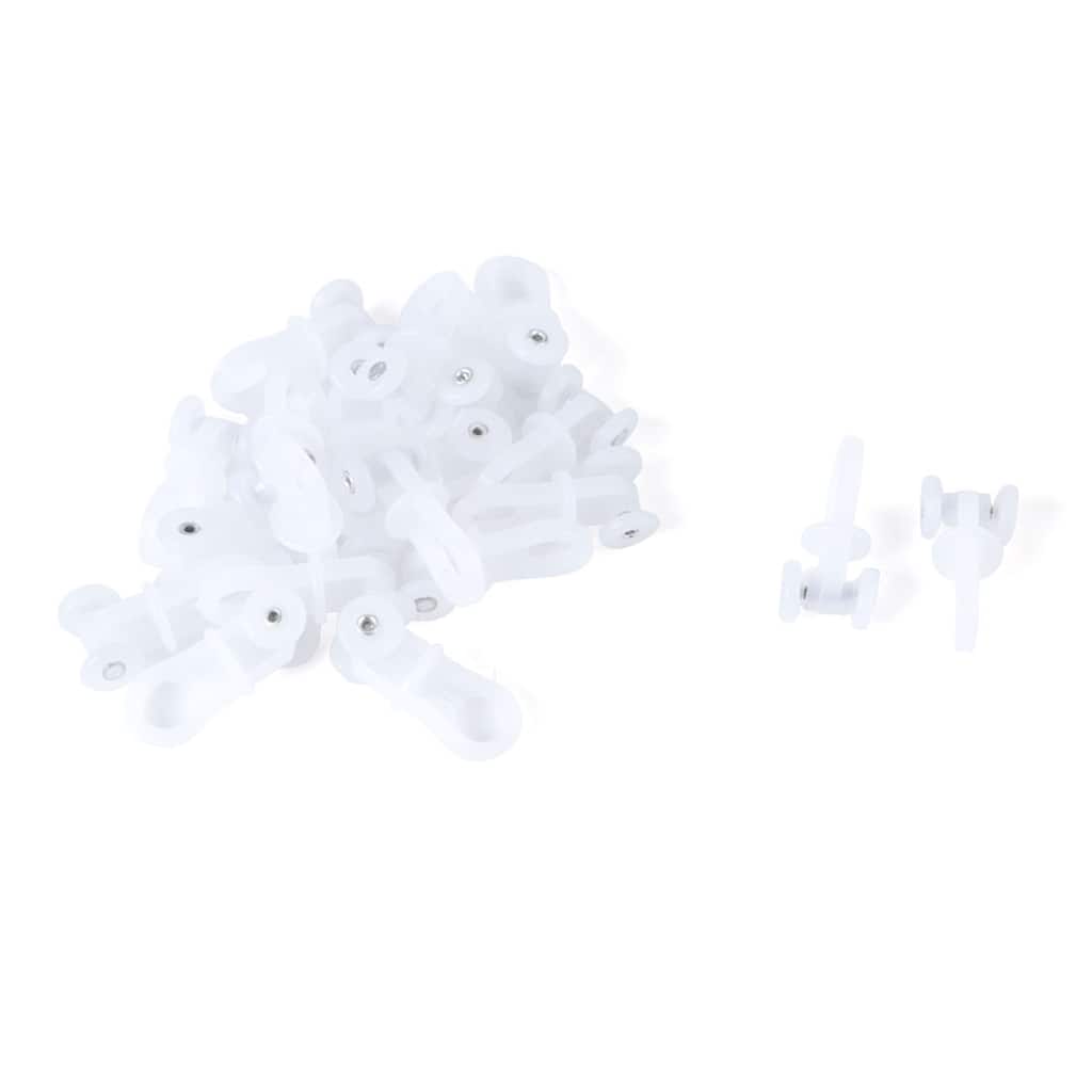 20 Pcs 9mm Dia Wheel Plastic Installation Curtain Track Rollers White 28x13x12mm