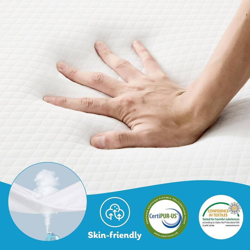 Folding Mattress, 3 inch Tri-Fold Memory Foam Mattress Topper for Camping, Foldable Guest Bed, Washable Cover