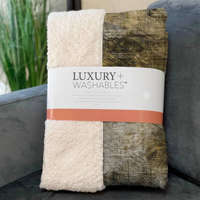 Premium Machine Washable Abstract Modern Sherpa Throw Blanket