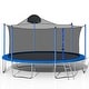 preview thumbnail 1 of 11, 14FT Outdoor Trampoline with Basketball Hoop and Safety Enclosure Net, Ladder, Trampolines for Kids for Backyard Park Kids