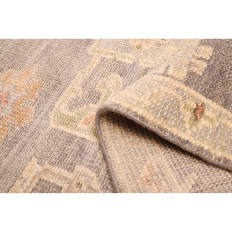 ECARPETGALLERY Hand-knotted Kavya Oushak Dark Grey Wool Rug - 8'0 x 9'11