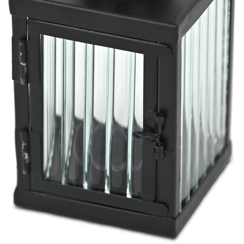 Marzanna 6.75" Fluted Glass & Metal Lantern - N/A