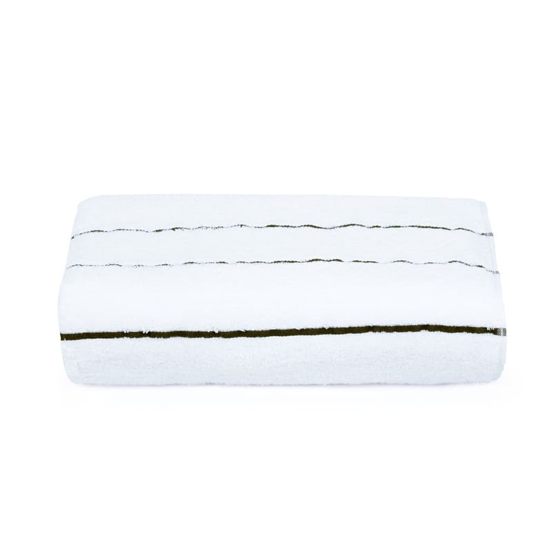 Pure Cotton Beach Towel Absorbent Cabana Striped by Ample Decor - 30" x 68" - Brown/White