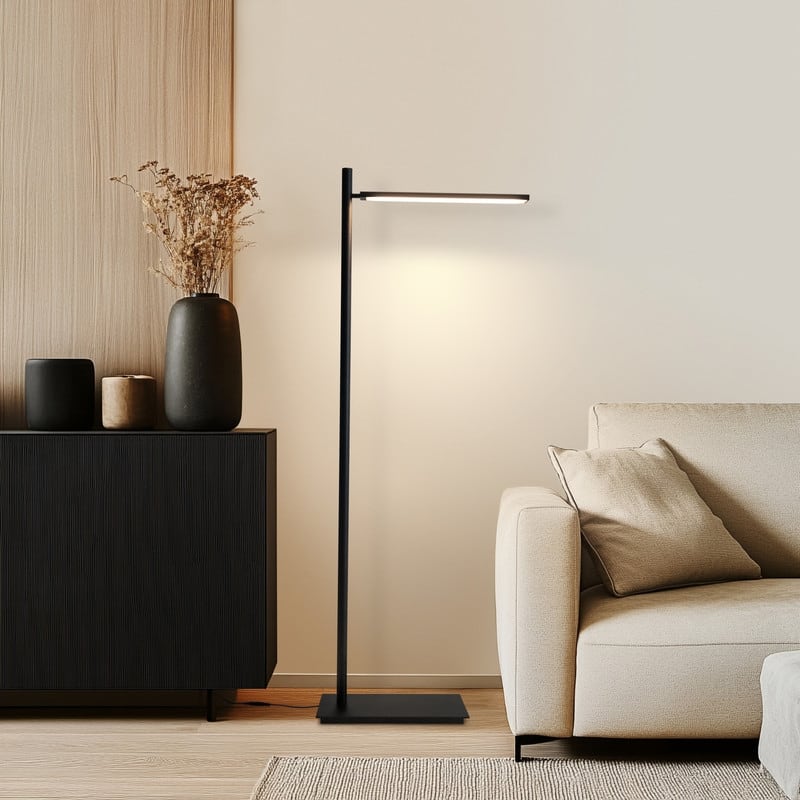 Brightech Linden LED Classic Matte Black Modern Industrial Arc Dimmable Super Bright Floor Lamp with 360º Adjustable Head