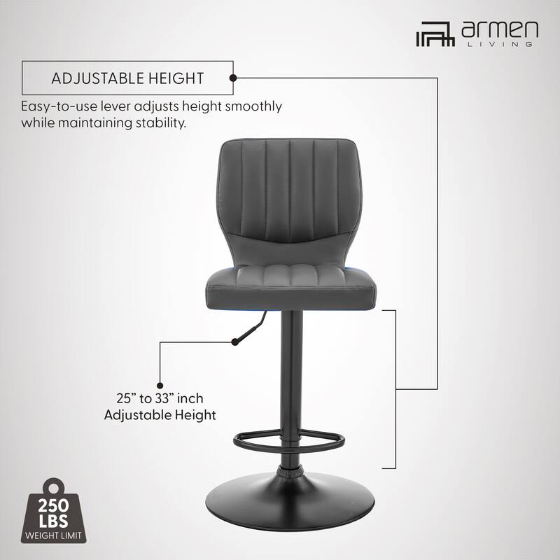 Bardot 25" Adjustable Swivel Bar Stool