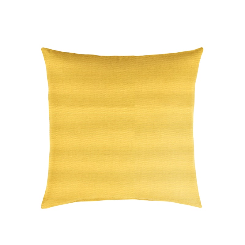 Sorra Home Sunbrella Outdoor Knife Edge Pillow Single - 20 in H x 20 in W x 6 in D - Canvas Sunflower