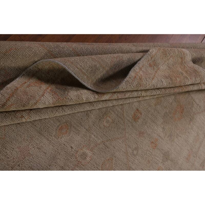 Vegetable Dye Oushak Area Rug Handmade Oriental Wool Carpet - 8'7" x 11'7"