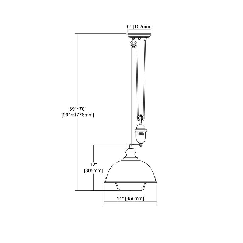 Elk Home Farmhouse Tarnished Brass With Metal Shade 1 Light Pendant - Tarnished Brass