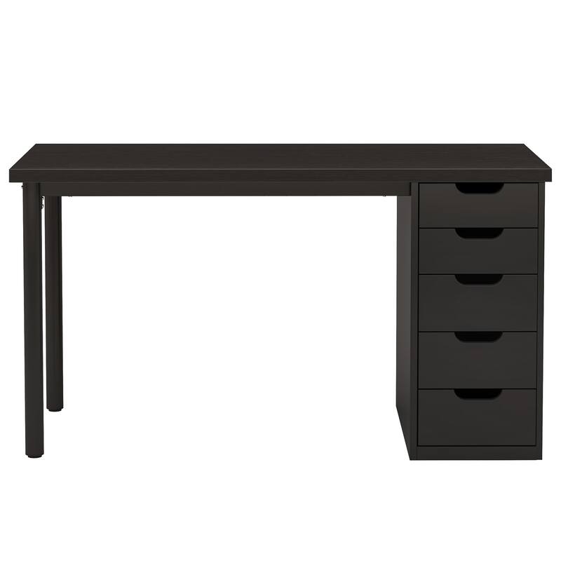 Modern Vanity Desk with 5 Reversible Drawers, Multiple Storage Makeup Desk, Christmas Gift for Home Use