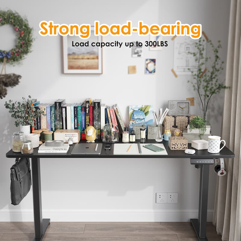 Electric Standing Desk Adjustable Height Sit Stand Home Office Desk With Splice Board