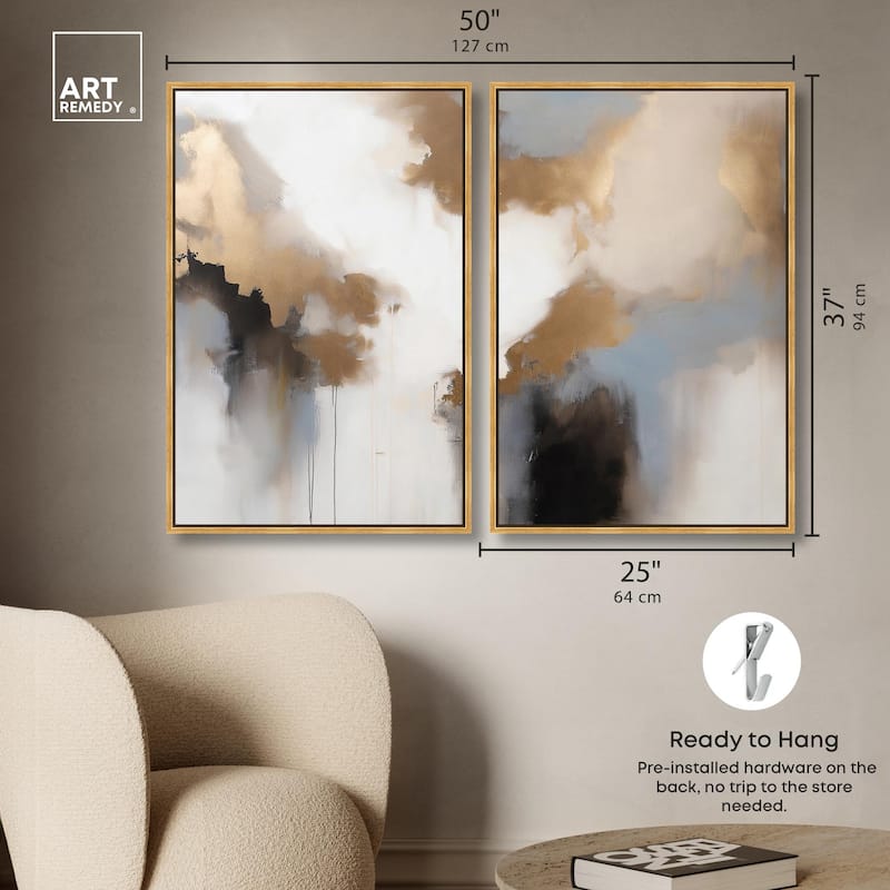 Golden Nebula Canvas Set of 2 by Art Remedy