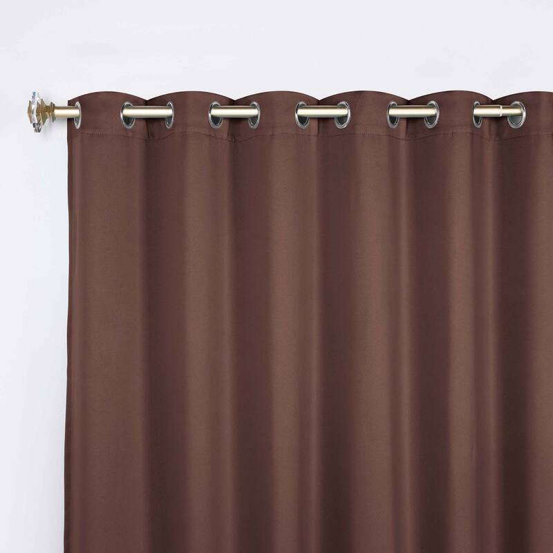 Superior Solid Machine Washable Room Darkening Grommet Blackout Curtains, Set of 2