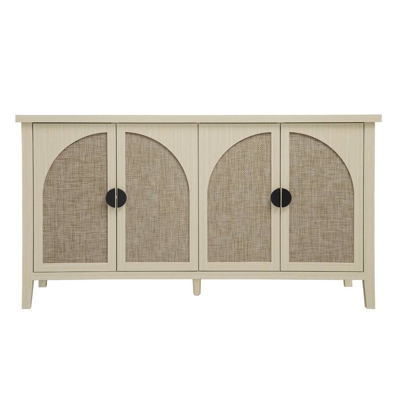 Rattan 4 Door Cabinet