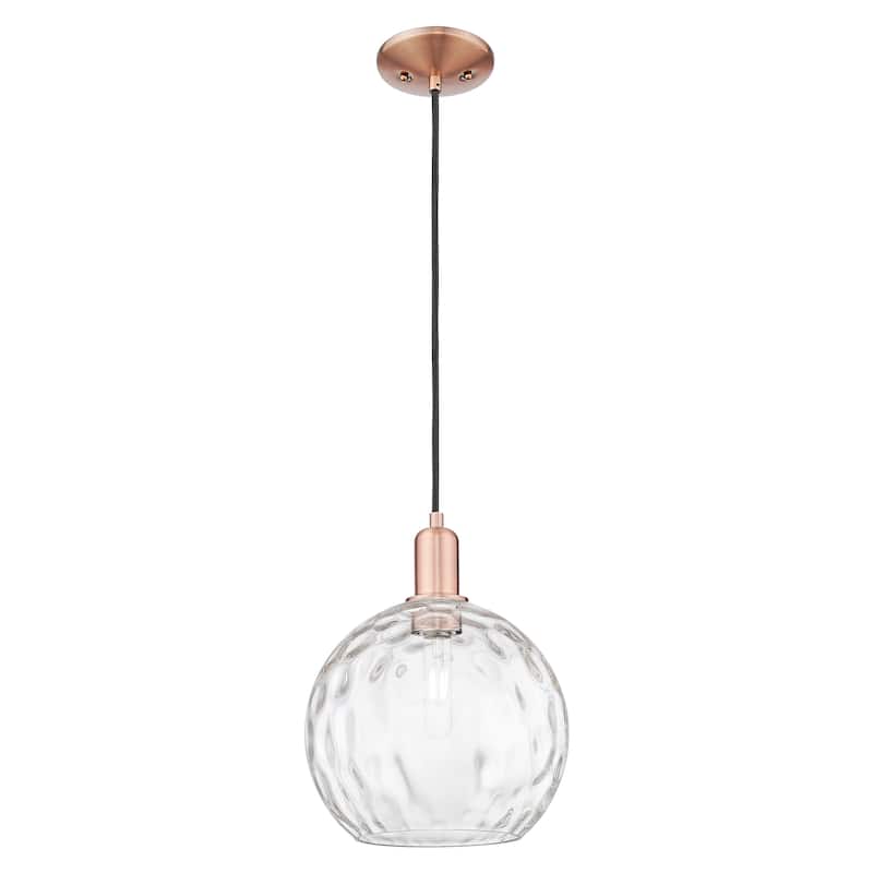 Innovations Lighting Endless Possibilities Arcadia - Athens Water Glass - 1 Light 10" Cord Hung Mini Pendant - Antique Copper