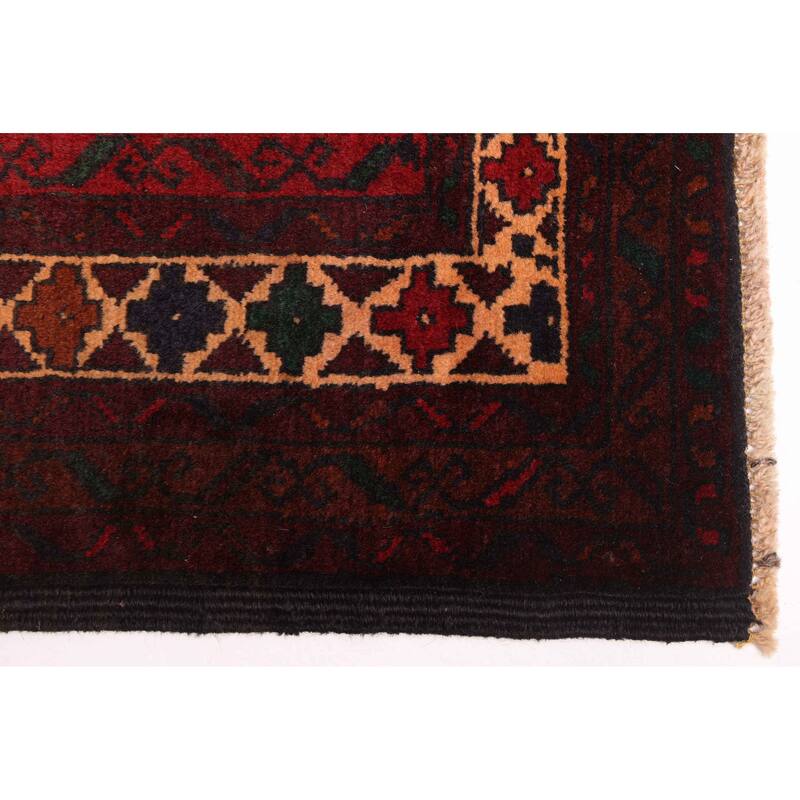 ECARPETGALLERY Hand-knotted Teimani Dark Red Wool Rug - 3'10 x 6'4