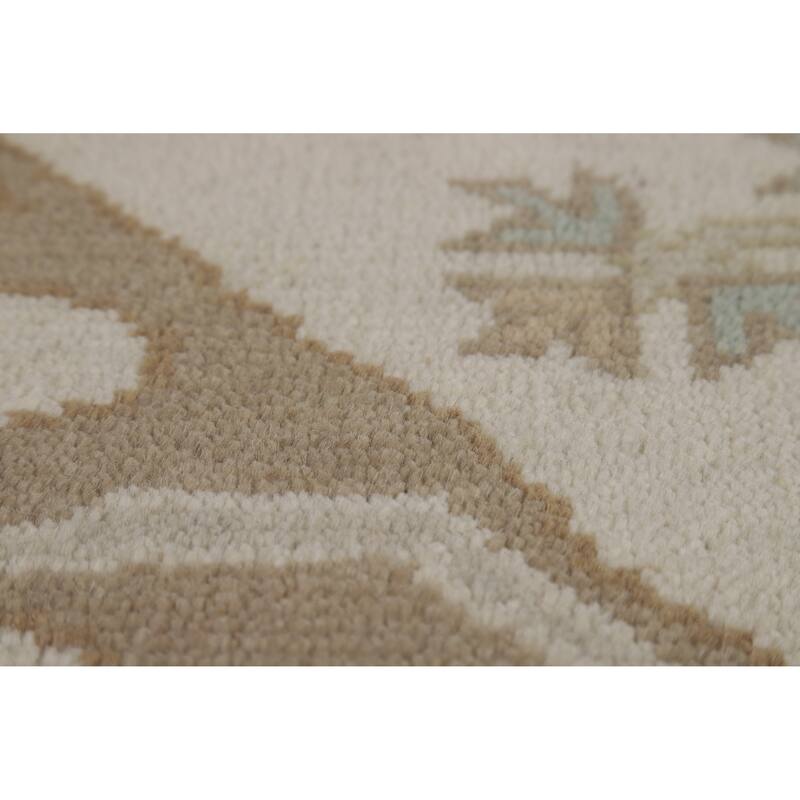 Transitional Oushak Indian Area Rug Hand-Knotted Wool Carpet - 7'10" x 9'10"