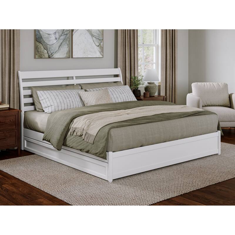 Emelie Platform Bed with Panel Footboard and Twin XL Trundle