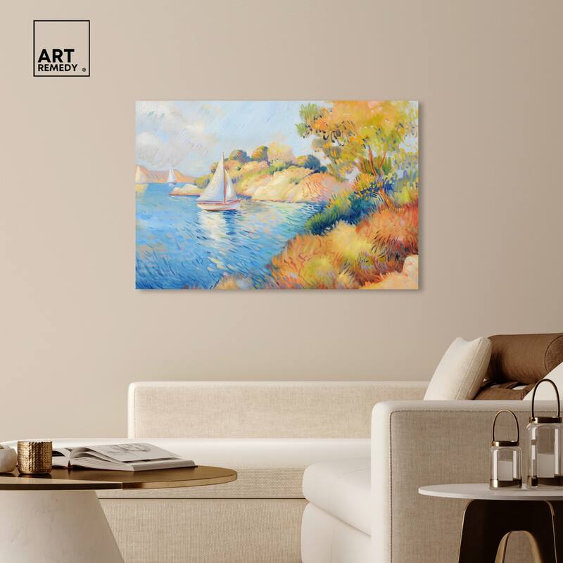 Art Remedy Sail Off In The Morning Gallery Wrapped Impressionism 1 Piece Canvas Wall Art