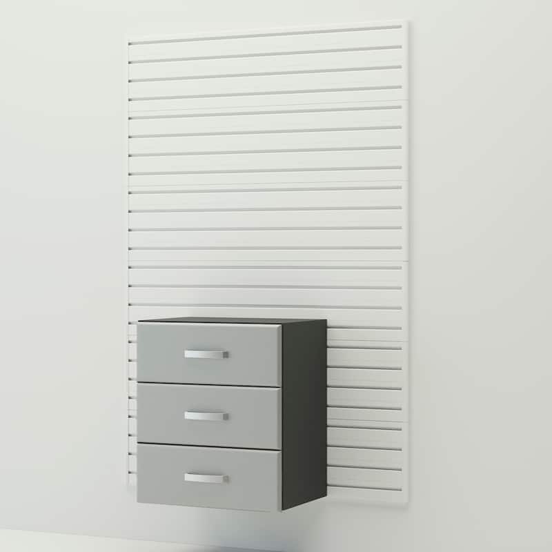 36 Piece Slatwall Panel, Cabinet, Hook, Bin, Shelf and Workstation Storage Set