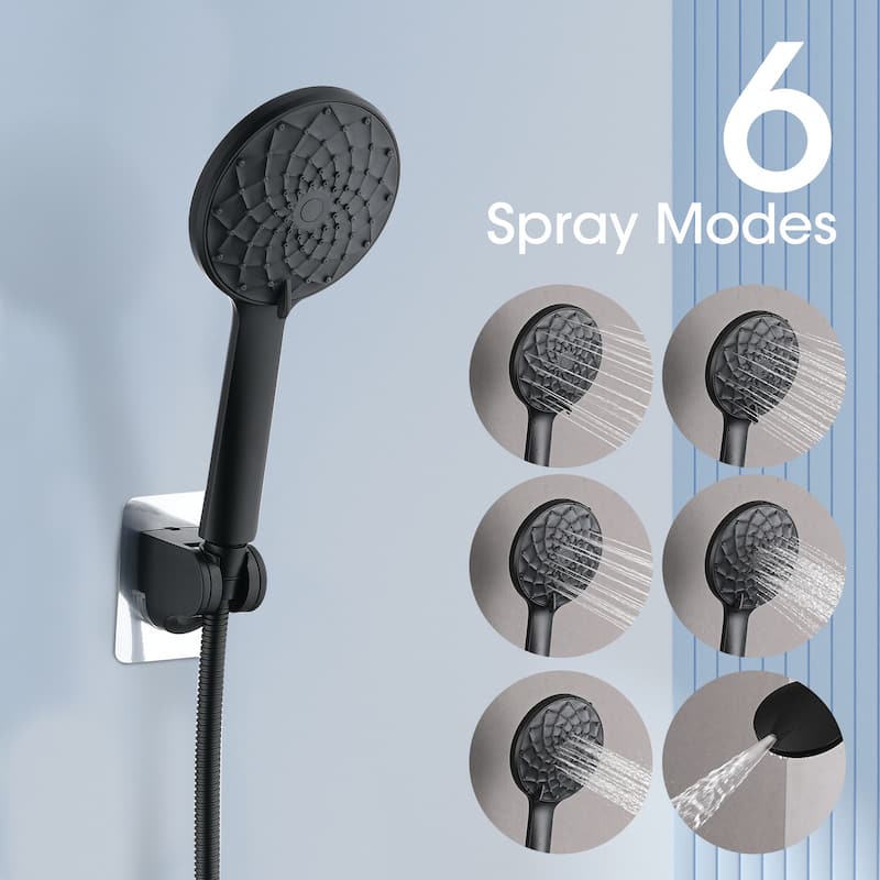 Shower Head,Rainfall Shower Head/Handheld Shower Combo 6 Settings Adjustable Anti-leak Shower Head, Height/Angle Adjustable
