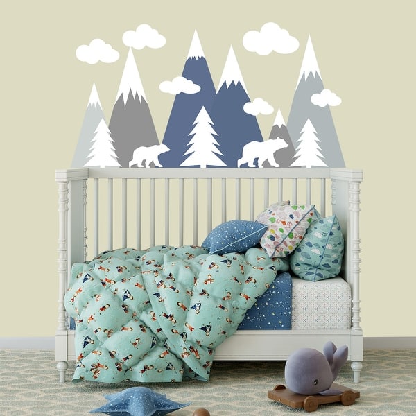 Shop Pastel Mountain Wall Decal Baby Boy Room Overstock 32138187