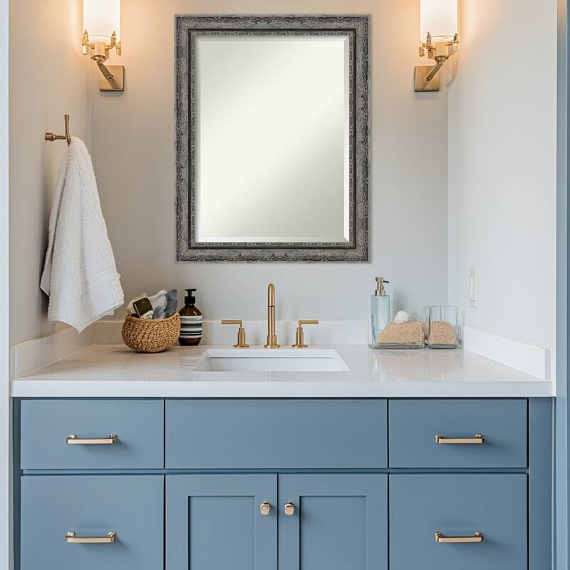 Filigree Beveled Framed Bathroom Vanity Wall Mirror