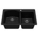 preview thumbnail 14 of 19, Karran Drop-In Quartz 33 in. 1-Hole 60/40 Double Bowl Kitchen Sink Kit