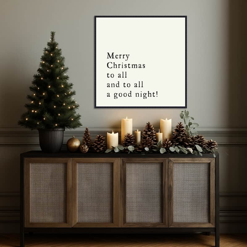 Merry Christmas To All by Amanti Art Portfolio Framed Canvas Wall Art Print