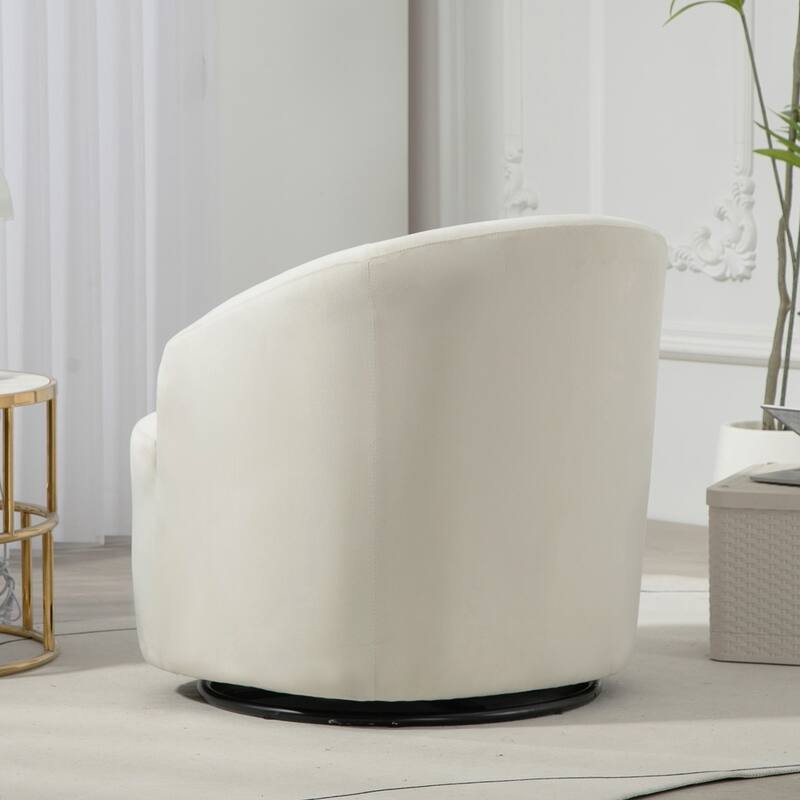 US Pride Furniture Accent Chair with Barrel-shaped Design and 360 Degree Swivel Feature