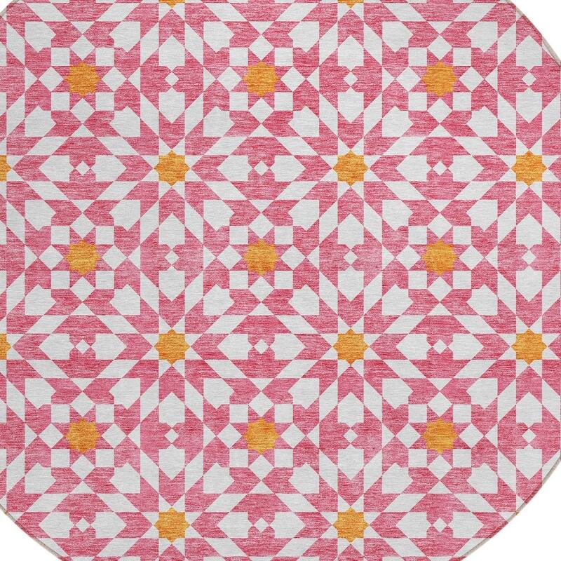 HomeRoots Floral Medallion Transitional Rectangle Outdoor Rug