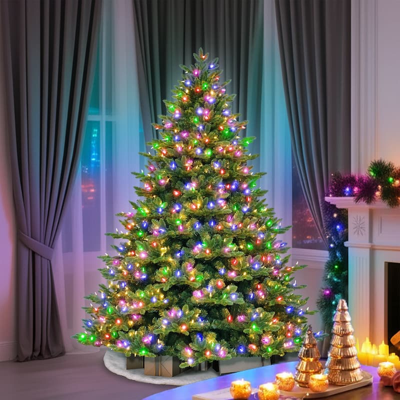 Puleo International 6.5' Pre-Lit Artificial Noble Fir Tree with 800 Dual-Color LED Lights