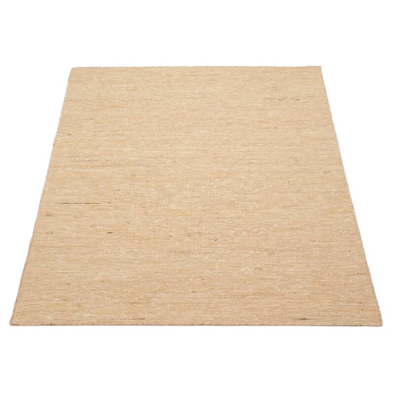 ECARPETGALLERY Braid weave Sienna Beige Wool Rug - 5'0 x 7'0