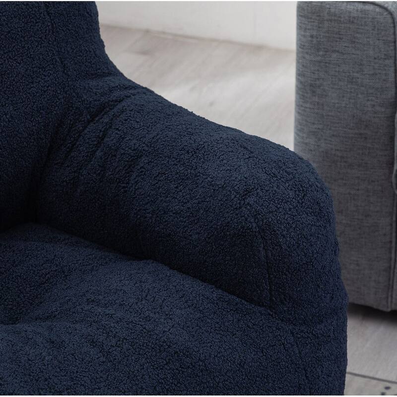 Soft Teddy Cloth Bean Bag Chair Tufted Foam Filling