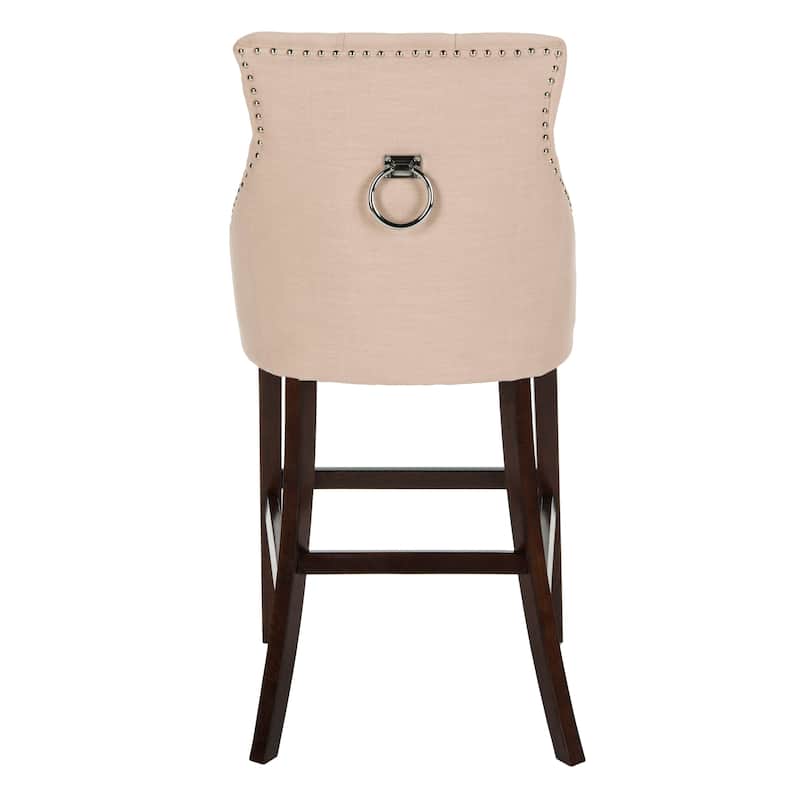 SAFAVIEH Clara 30-inch Tufted Wing Back Bar Stool (Set of 2) - 22.5" x 25" x 45" - 23Wx25Dx45H