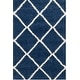preview thumbnail 46 of 161, SAFAVIEH Hudson Shag Estella Diamond Trellis 2-inch Thick Rug 4' x 6' - Navy/Ivory