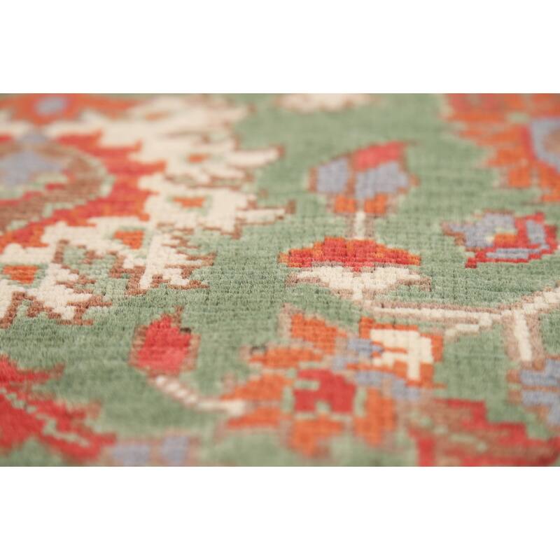 Green Floral Kazak Accent Rug Handmade Wool Carpet - 2'0" x 3'0"