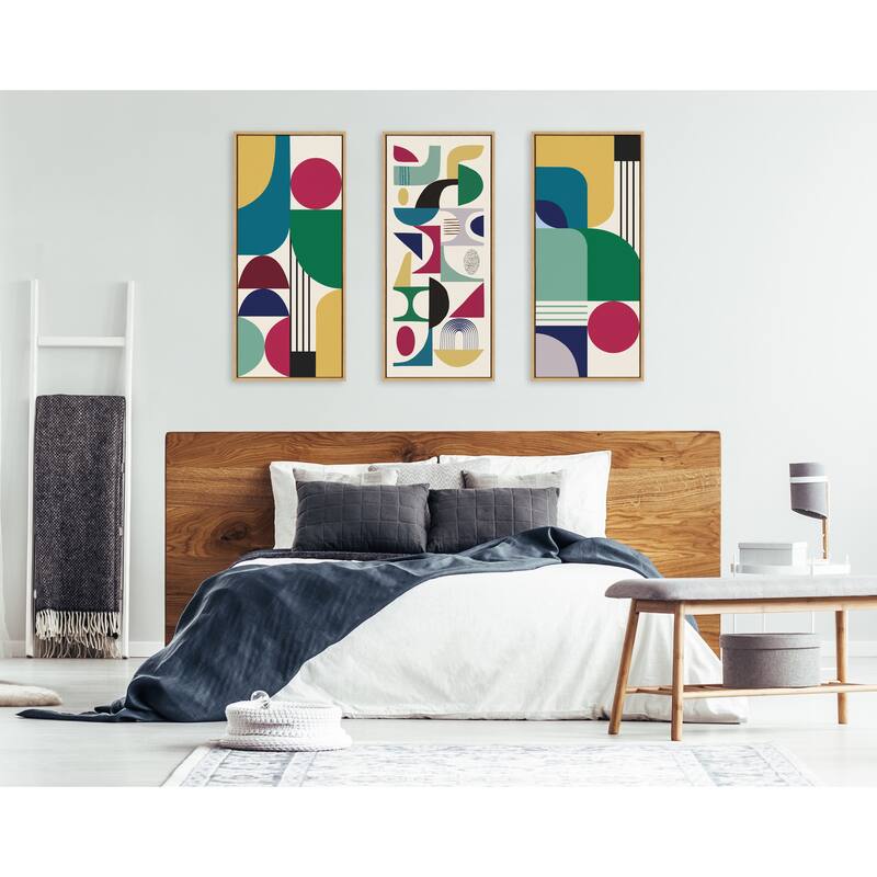 Kate and Laurel Sylvie MCM Pattern 02 Framed Canvas by Rachel Lee of My Dream Wall