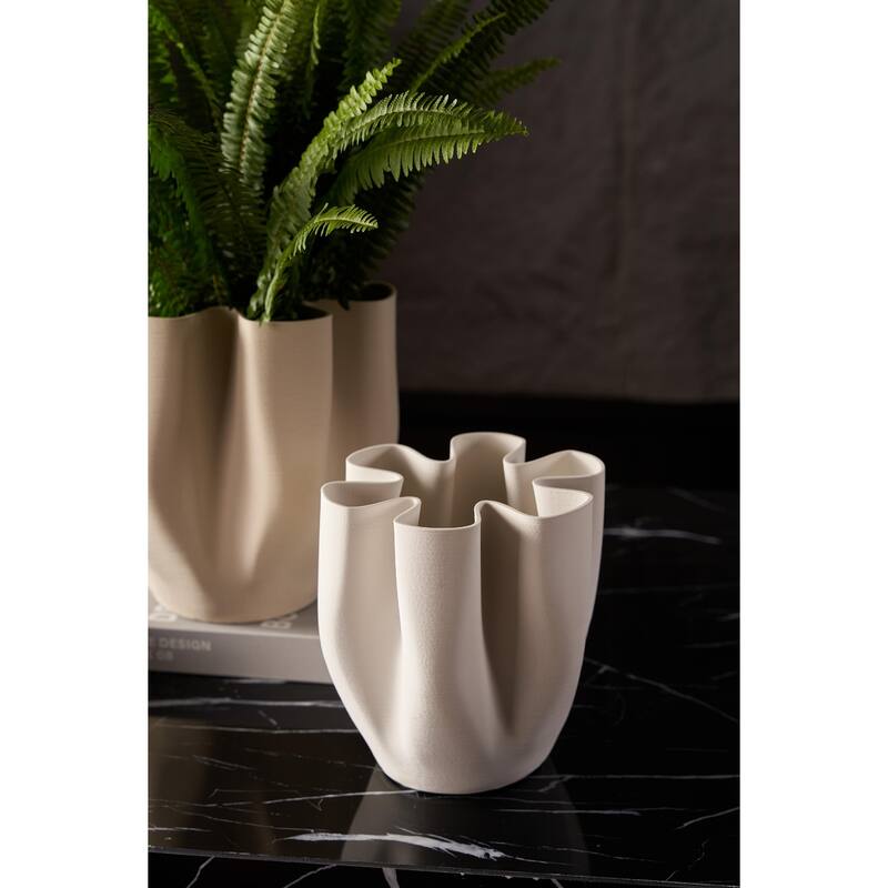 3D Printed Ceramic Off White Bowl Vase