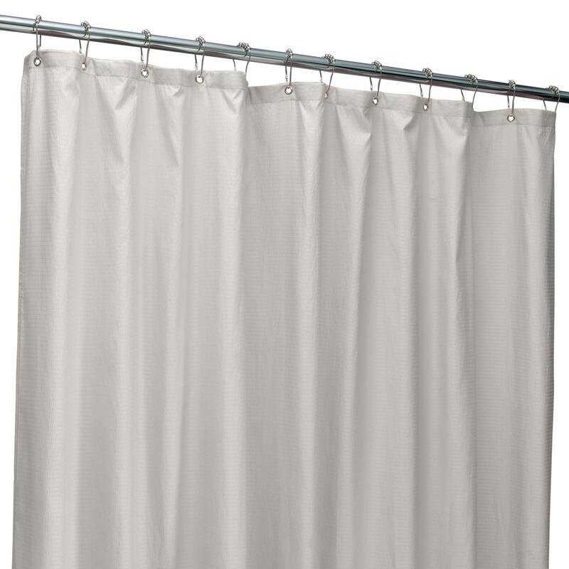 Bath Bliss Microfiber Soft Touch Dash Design Shower Curtain Liner - Silver