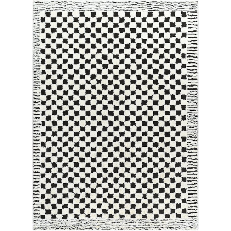 Livabliss Freud Art Deco Checkered Area Rug