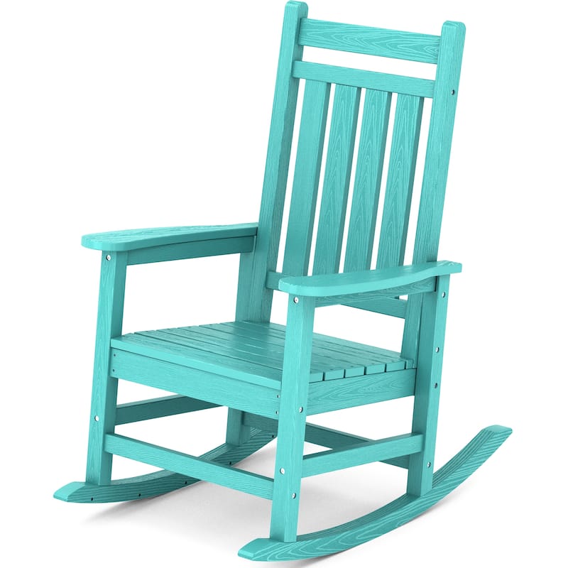 Modern High-Back Rocking Adirondack Chair All Weather - Turquoise