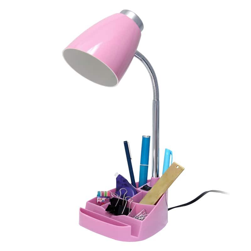 Gooseneck Organizer Desk Lamp with iPad Stand - 18.5" - Pink