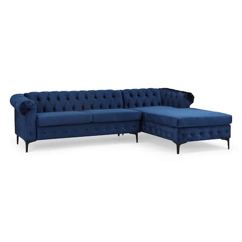Burland Modern 3-seat Sectional Sofa w/ Chaise Lounge by Christopher Knight Home