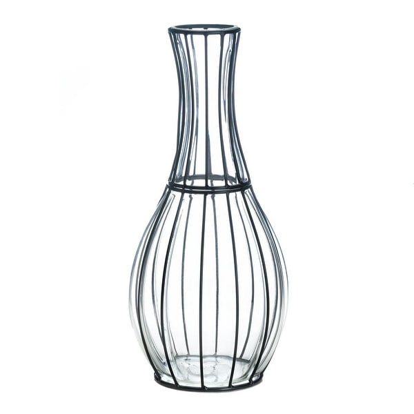 Hot Selling Tall Glass Metal Vase
