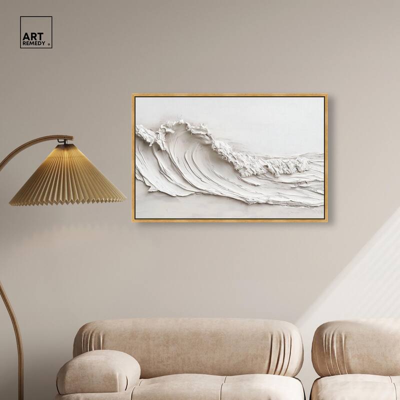 Wave on White Canvas by Art Remedy