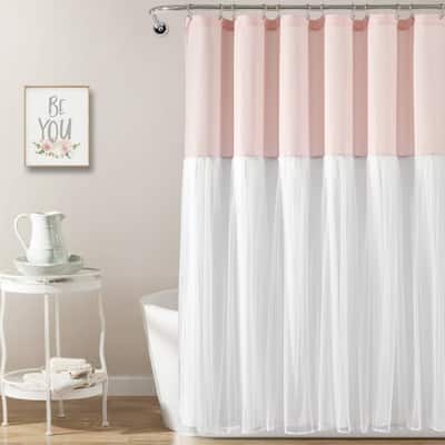 Modern Hotel Grade No Hook Shower Curtain, 71x74, White, Snap-in Liner