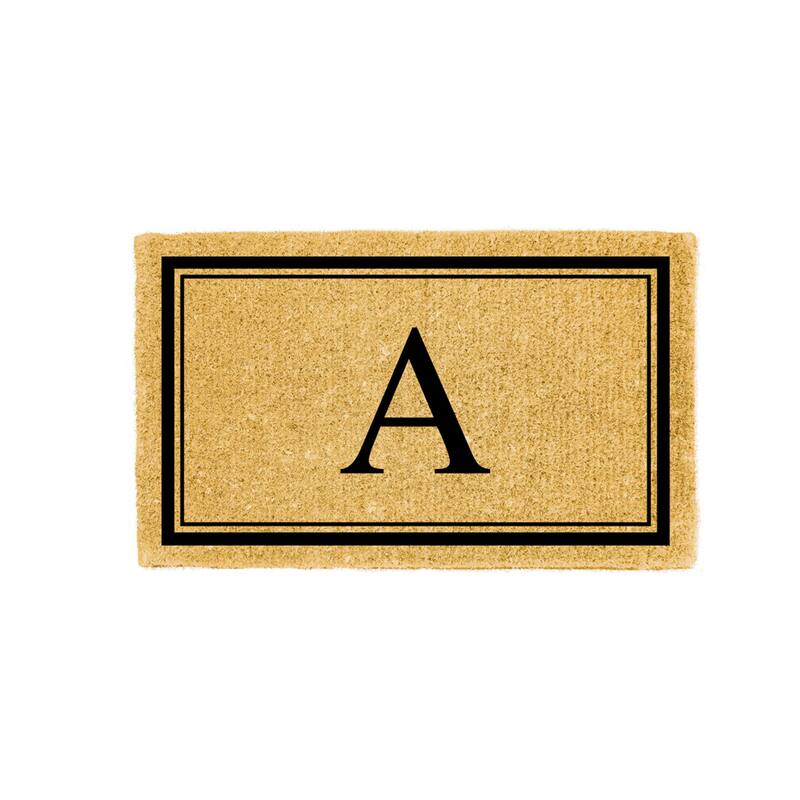28 in. x 16 in. Lettered Monogram Coir Mat, Letter "A"