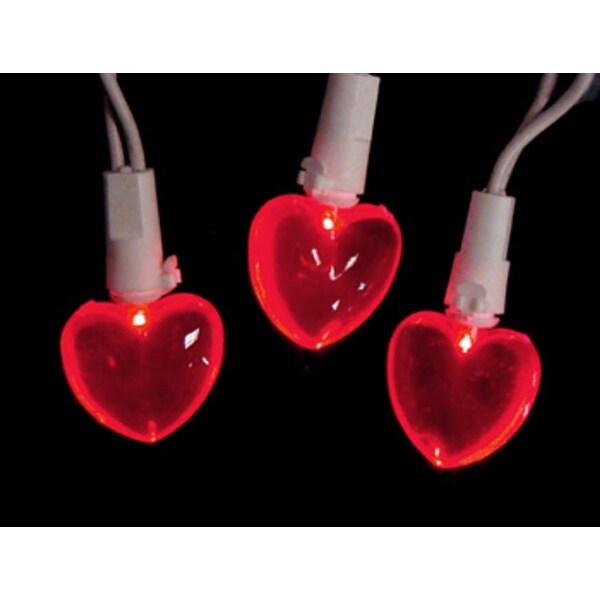 Shop Set of 20 Red LED Mini Valentine's Day Heart Christmas Lights ...
