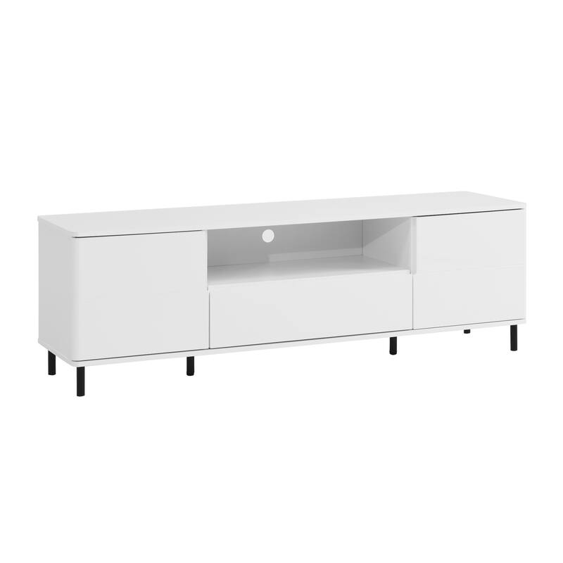 High Gloss Panel Modern TV Console,TV Stand,Entertainment Center with Storage Shelves,TV Cabinet for Living Room, Bedroom