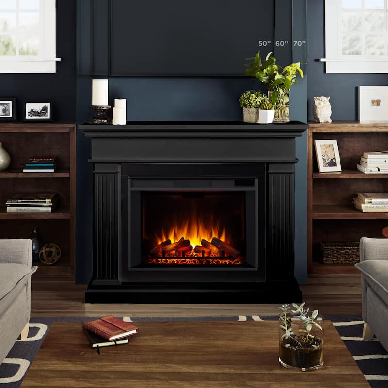 Centennial 55.5" Electric Grand Fireplace in Black by Real Flame